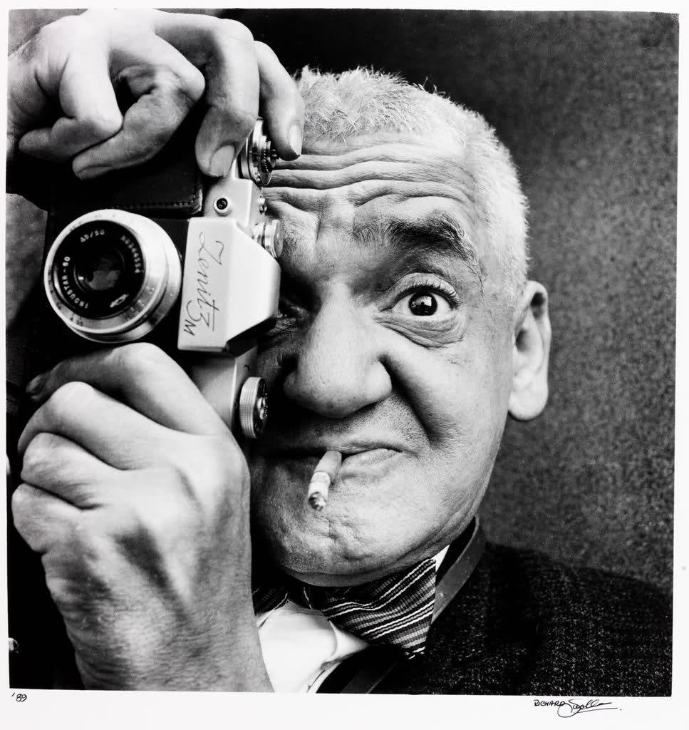 Weegee with a Zenit 3M in Coventry England in the 1960's © Richard Sadler